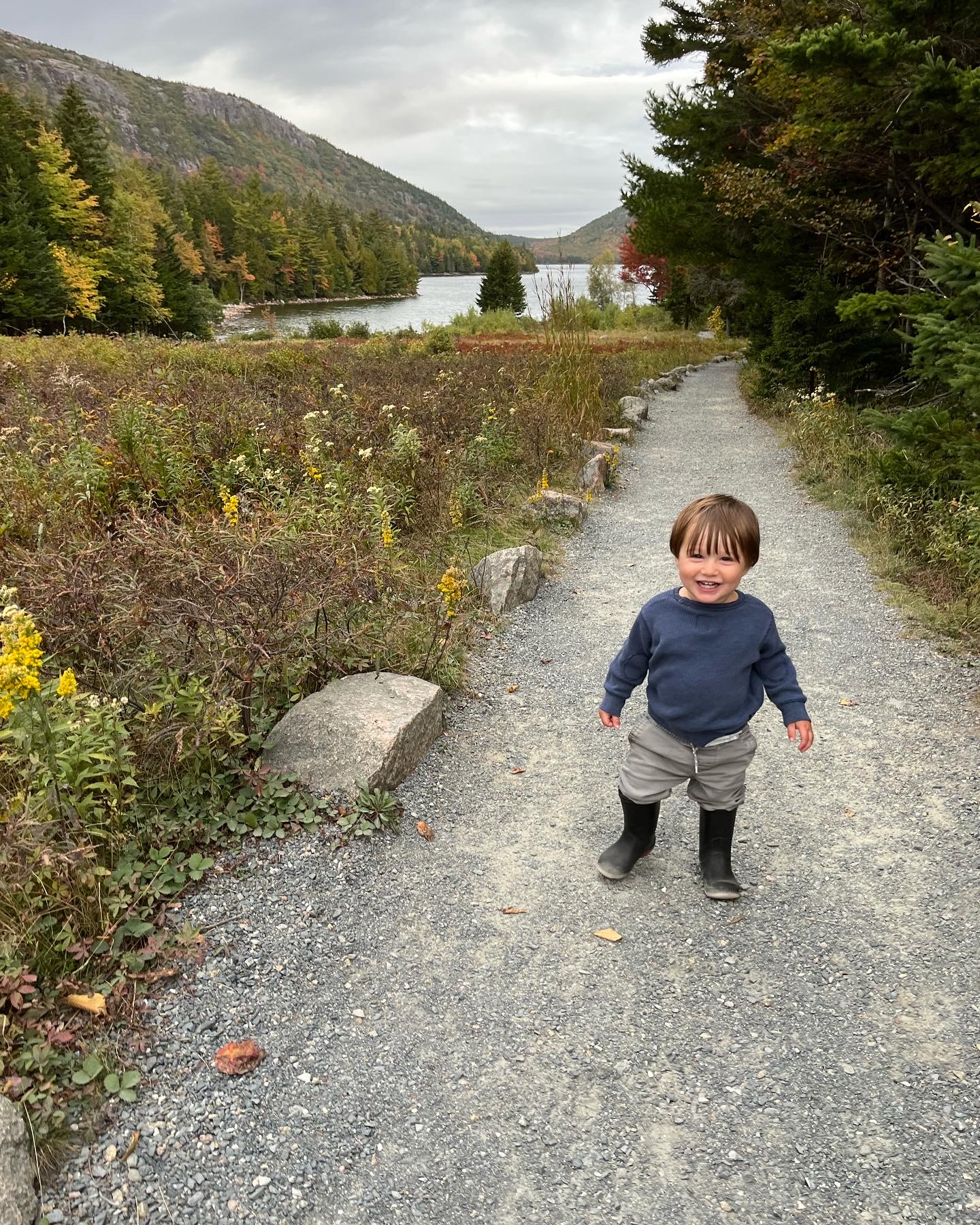 toddler at Jordan Pond