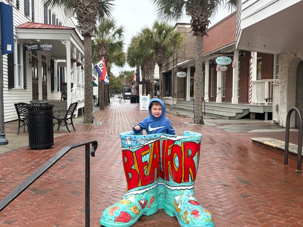 Beautfort fishing boots downtown