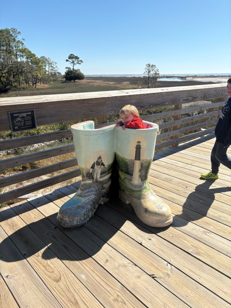 Fishing Boots on Board Walk