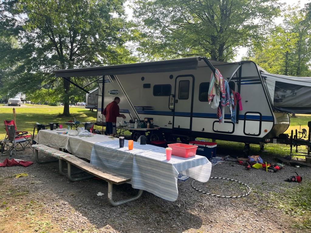 real large family campsite in action